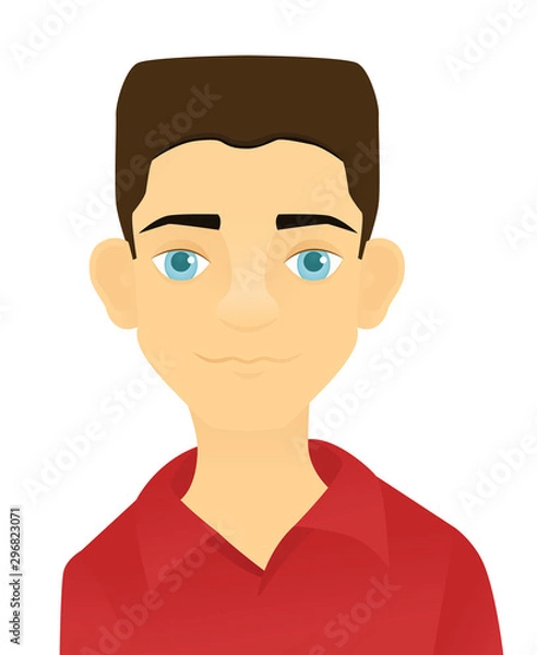 Fototapeta Vector illustration of a man with a flat top haircut