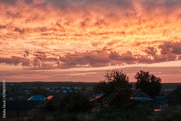 Obraz Sunset in the village
