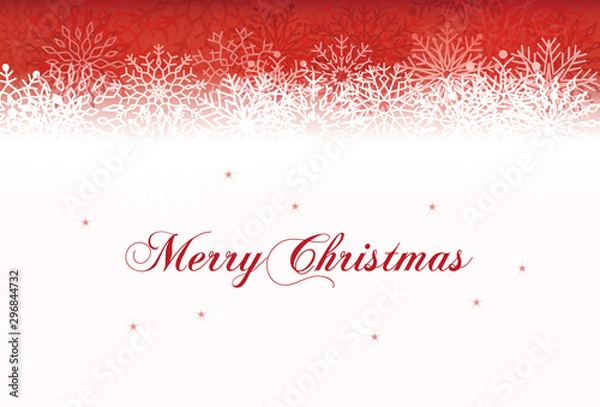 Fototapeta おしゃれな雪の結晶のクリスマスカード　クリスマス素材