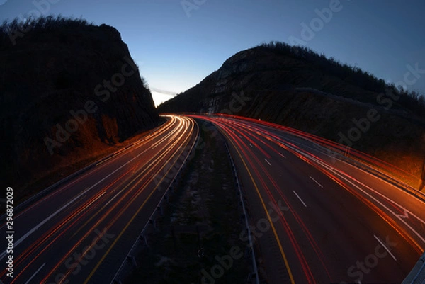 Obraz Tail lights red streak 