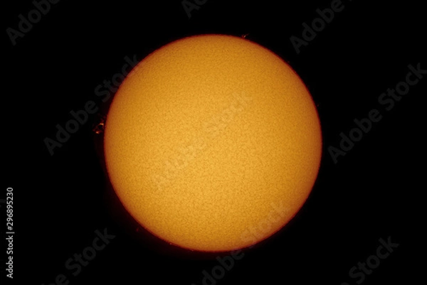 Fototapeta The solar chromosphere photographed on October 12, 2019, with an H-alpha solar telescope from Mannheim in Germany.