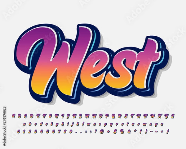 Fototapeta Modern script alphabet set