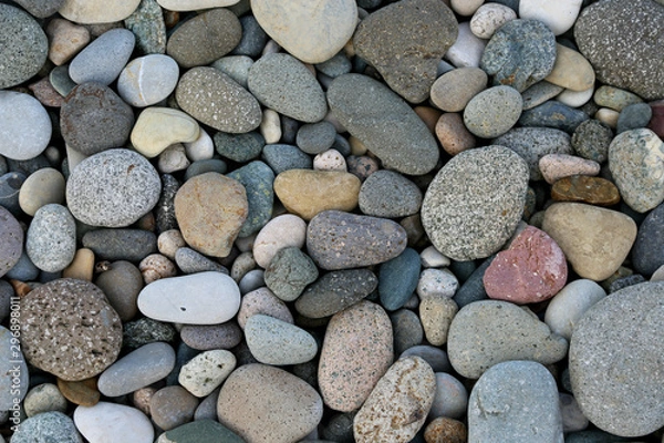 Obraz Round pebbles sea texture background