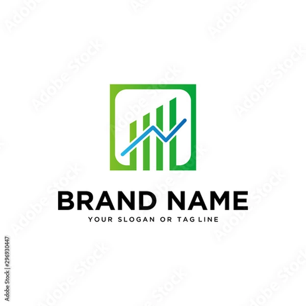 Fototapeta financial logo design with full color vector template style