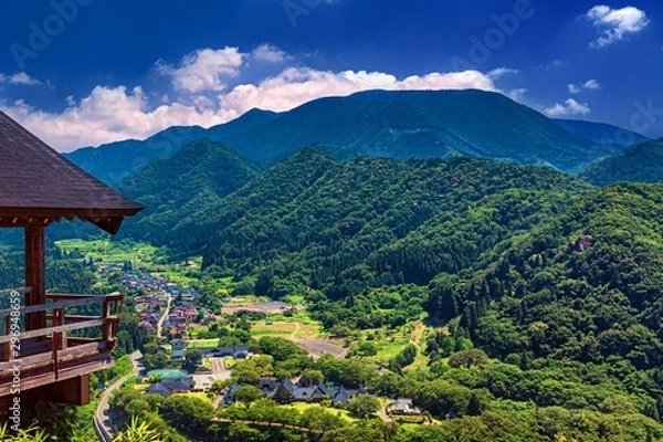 Fototapeta 山形県・山形市 夏の山寺からの風景