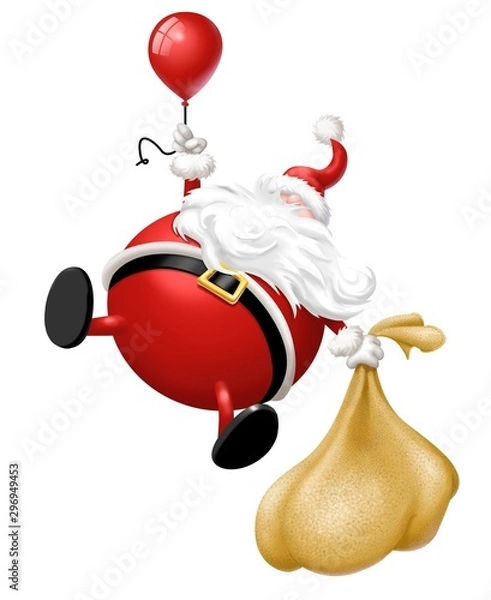 Obraz babbo natale con palloncini