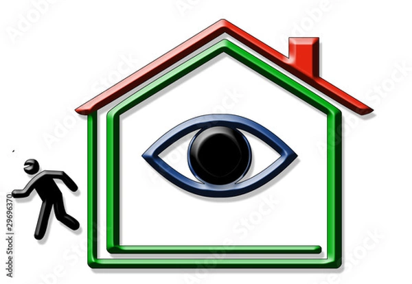 Fototapeta Logo maison, alarme