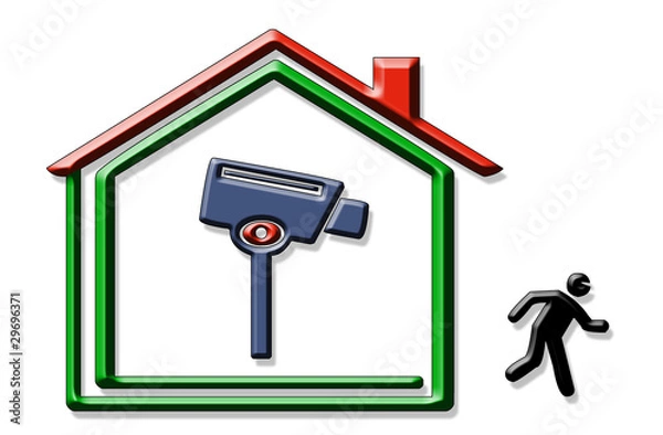Obraz Logo maison, vidéosurveillance