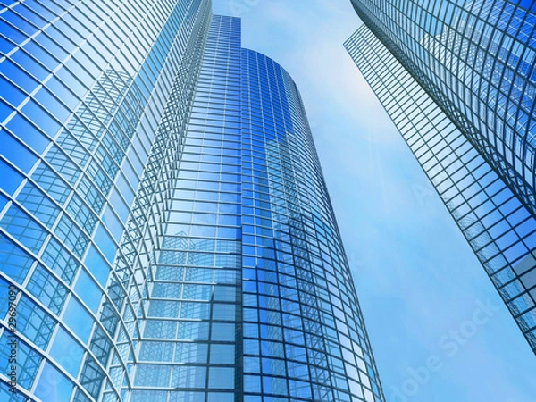 Fototapeta Office building on a background of the blue sky