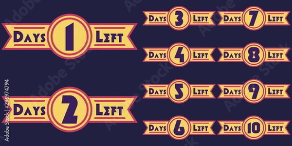 Fototapeta Promotional Banner With Number Of Days Left Sign. Unique and Trendy Banner or Poster Background For Your Unique Design.