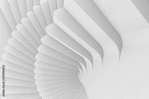 Fototapeta Bright abstract parametric background from the rotating screw of the spiral steps. 3D illustration