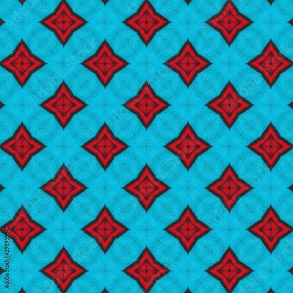 Obraz Geometric red and blue seamless pattern
