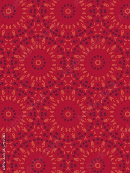 Obraz Red mandala seamless pattern 