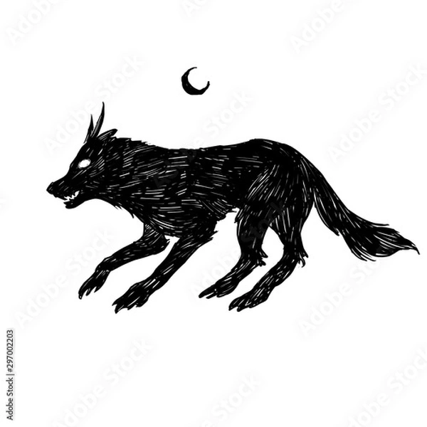 Obraz Wolf horn Illustration