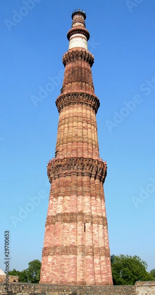 Fototapeta Pomnik wieży Qutb Minar w New Delhi, Indie