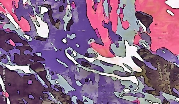 Fototapeta Creative painting pictorial art. Colorful wallpaper in modern style. Abstract texture background. Digital artwork for graphic design, print on canvas. Stock. Can be used as conceptual pattern. Marble.