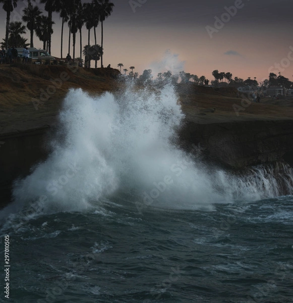 Obraz wave at sunset cliffs