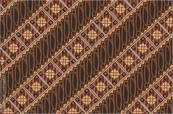 Fototapeta Indonesian batik designs with various styles and patterns that are very distinctive