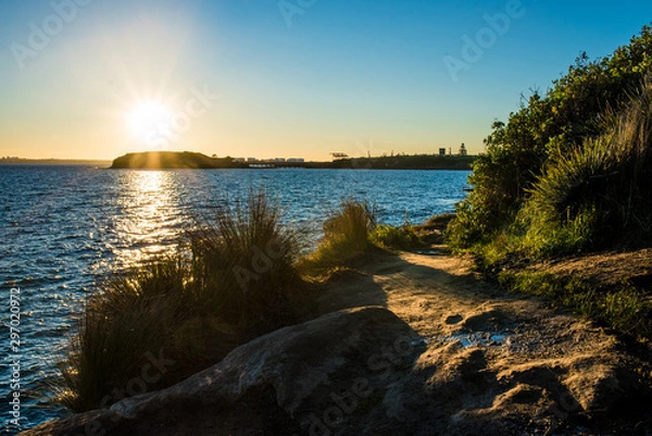 Fototapeta sunset over lake