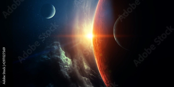 Obraz Abstract planets and space background