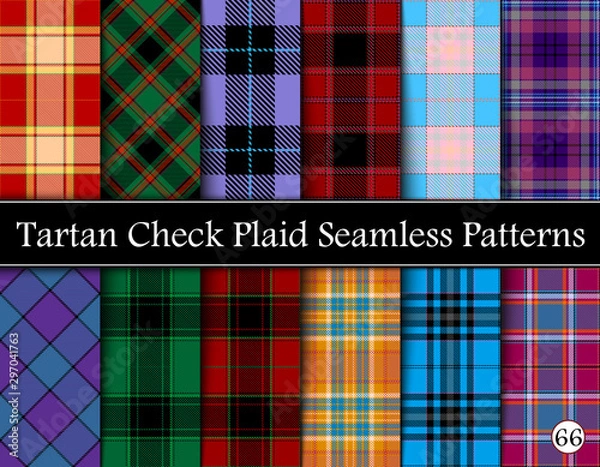Obraz Set Tartan Plaid Scottish Seamless Pattern