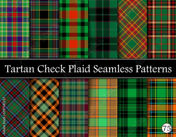 Obraz Set Tartan Plaid Scottish Seamless Pattern