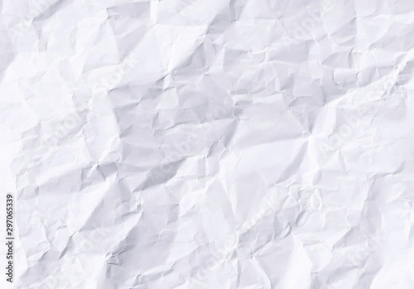 Obraz White crumpled paper texture background.