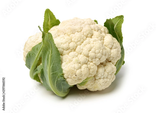 Fototapeta Fresh cauliflower on white background 
