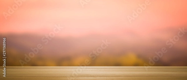 Obraz wooden board texture and defocused blur background
