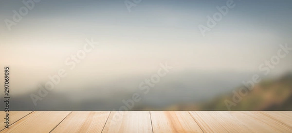 Obraz wooden board texture and defocused blur background