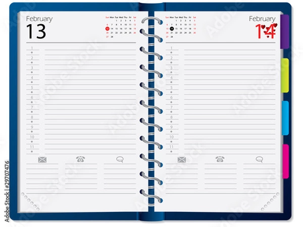 Obraz Notebook design with calendar