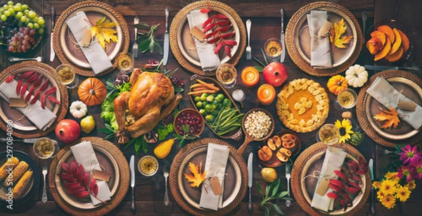 Fototapeta Tradycyjna kolacja z okazji Święta Dziękczynienia