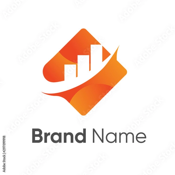 Fototapeta financial logo design with full color vector template style
