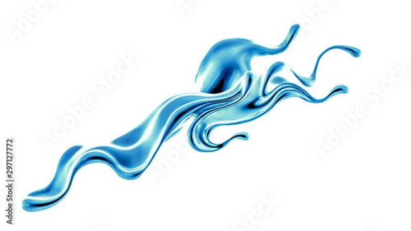 Fototapeta Splash fluid. 3d illustration, 3d rendering.