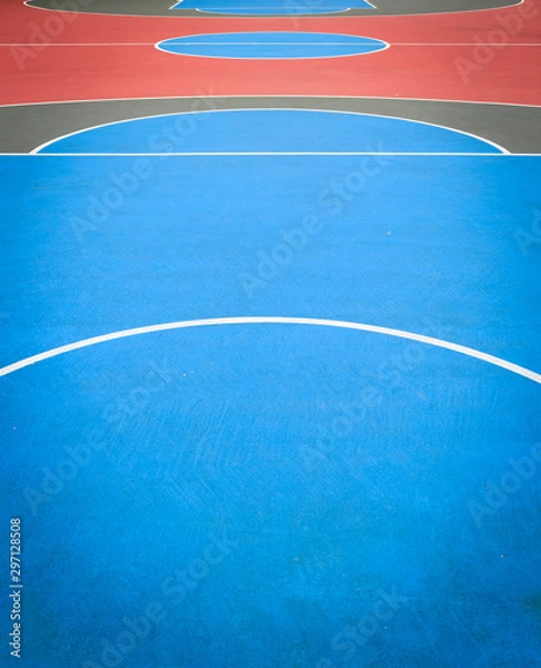 Obraz Color basketball court play ground view background