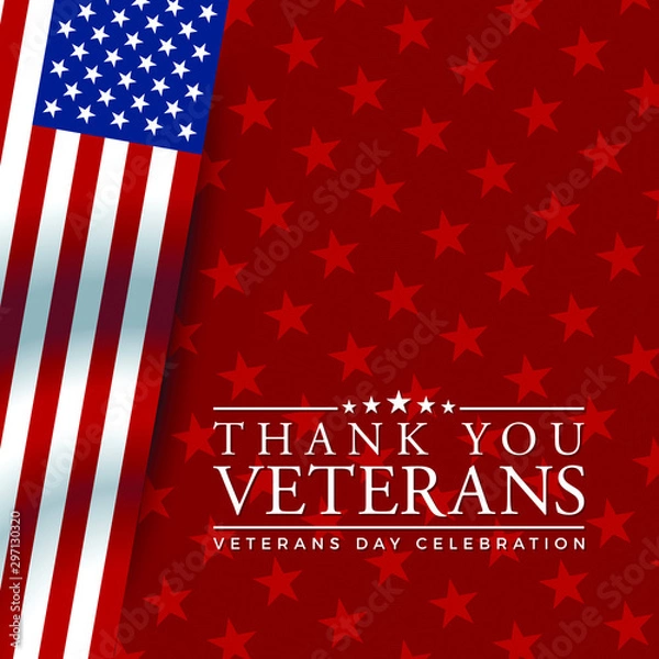 Obraz Modern Veterans Day Celebration Background Header Banner Blue and Red Color For Personal and all Business Company with High end Look