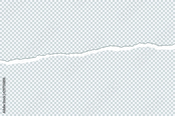 Obraz Torn paper edge isolated on transparent background - Vector illustration
