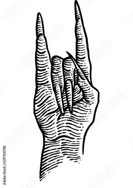 Obraz Hand gesture engraving style