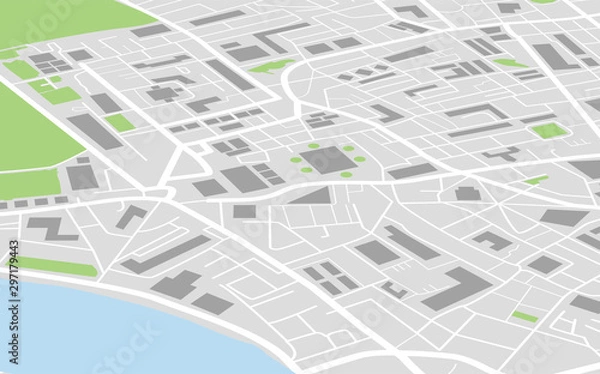 Obraz Flat city map colored concept