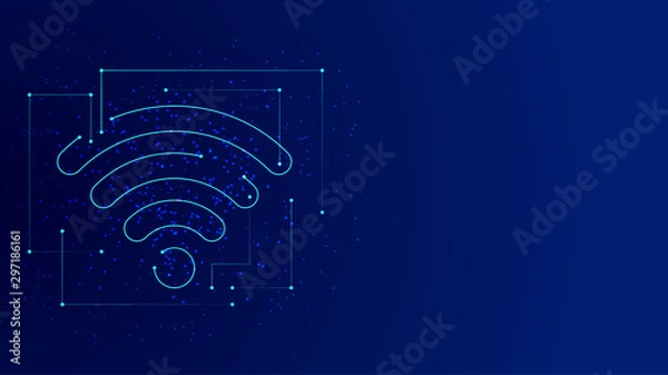 Fototapeta Vector background abstract technology wifi concept