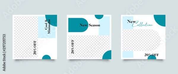 Fototapeta Modern promotion square web banner for social media mobile apps. Elegant sale and discount promo backgrounds for digital marketing	