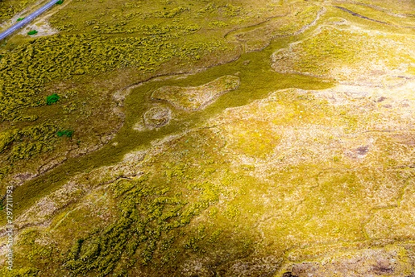 Fototapeta Iceland glacier aerial photography with beautiful abstract colours