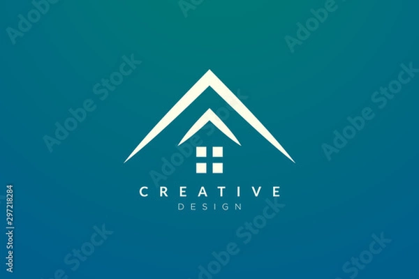 Fototapeta Minimalist and flat home logo design. Simple and modern vector design for your business brand or product.