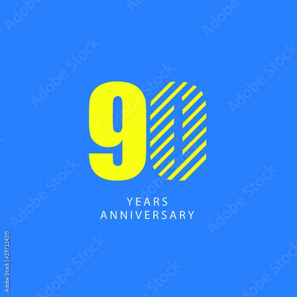 Fototapeta 90 Year Anniversary Vector Template Design Illustration