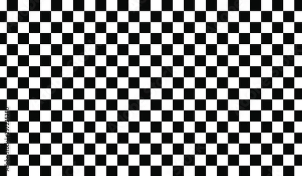 Fototapeta Black and white checkerboard background image.