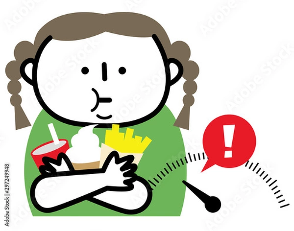 Fototapeta 食べ過ぎてしまう女の子