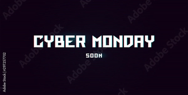 Obraz Cyber Monday advertising template. Banner for web and print promo. Vector illustration EPS10