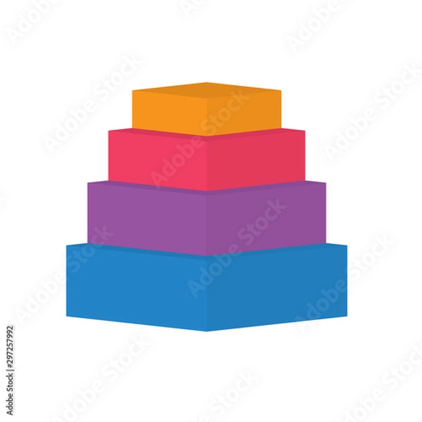 Fototapeta colorful level pyramid chart icon- vector illustration