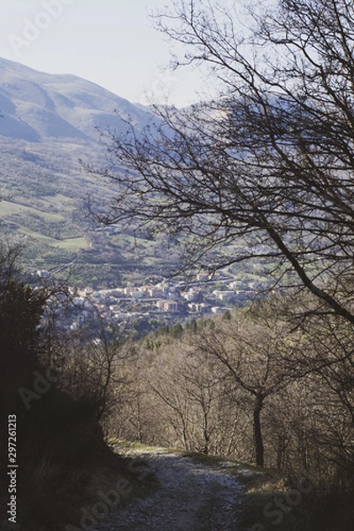 Obraz italian village trees in the mountains
