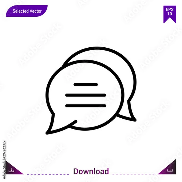 Fototapeta Chat icon  vector . Best modern, simple, isolated, dialogue-set , logo, flat icon for website design or mobile applications, UI / UX design vector format